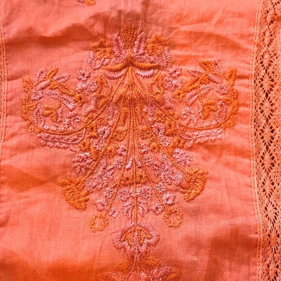 Free People Women Orange Dress 12 Whimsygoth, Boho Fall, Folk Festival Look - Picture 5 of 16